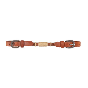 Showman Argentina Cow Leather Rolled Curb Strap w/ Rawhide - Harness Showman Argentina Cow Leather Rolled Curb Strap w/ Rawhide - Harness