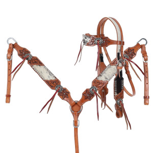 Showman Leather Lily Browband Headstall & Breast Collar Set Showman Leather Lily Browband Headstall & Breast Collar Set