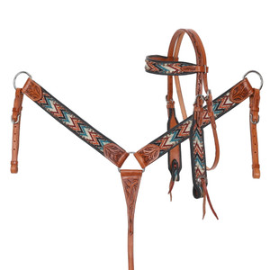 Showman Shockwave Browband Headstall & Breast Collar Set Showman Shockwave Browband Headstall & Breast Collar Set