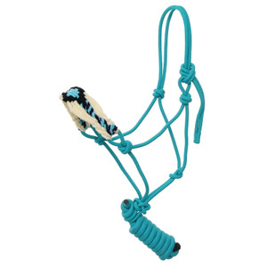 Showman Aruba Cowboy Knot Halter w/ Wool Nose & Lead Showman Aruba Cowboy Knot Halter w/ Wool Nose & Lead