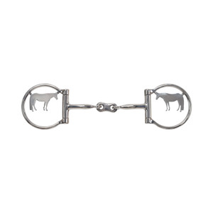 Showman Majestic Horse Stainless Steel D-Ring Dogbone Snaffle Bit Showman Majestic Horse Stainless Steel D-Ring Dogbone Snaffle Bit