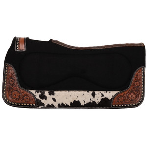 Showman 31" x 32" Bloomhide Contoured Black Felt Saddle Pad Showman 31" x 32" Bloomhide Contoured Black Felt Saddle Pad
