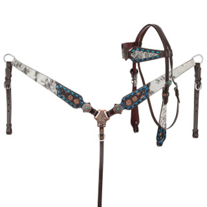 Showman Copper Hide Classics Browband Headstall & Breast Collar Set Showman Copper Hide Classics Browband Headstall & Breast Collar Set