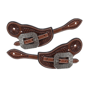 Showman Ladies Argentina Cow Leather Antique Silver Spur Straps