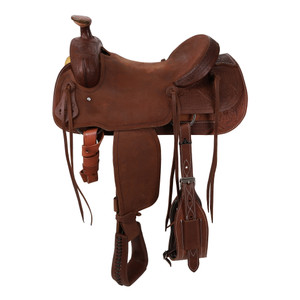 Showman Legacy Series Roughout & Tooled Roping Saddle - 16 Inch Showman Legacy Series Roughout & Tooled Roping Saddle - 16 Inch
