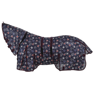 Showman Star-Spangled Mesh Fly Sheet w/ Neck Cover Showman Star-Spangled Mesh Fly Sheet w/ Neck Cover