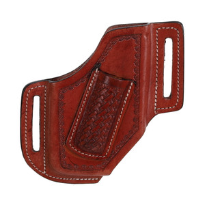 Showman Basket Tooled Phone & Knife Holster