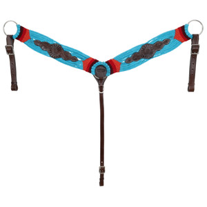 Showman Blooming Blue Mohair Breast Collar Showman Blooming Blue Mohair Breast Collar