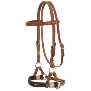 Showman Argentina Cow Leather Side Pull w/ Rope Nose