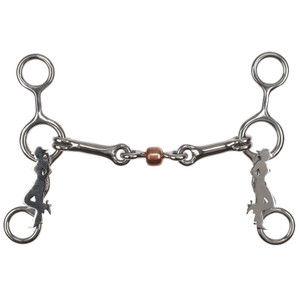 Showman Cowgirl Legacy Stainless Steel JR Cowhorse Bit w/ Dog Bone & Copper Roller