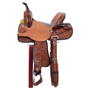 Double T Exotic Midnight Gator Barrel Style Saddle - 14, 15 Inch Double T Exotic Midnight Gator Barrel Style Saddle - 14, 15 Inch