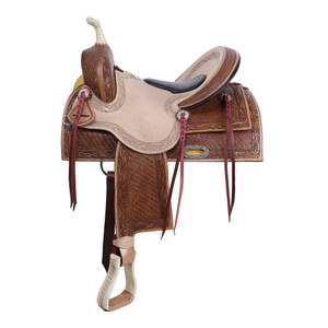 Double T Amber Gold Barrel Style Saddle - 15 Inch Double T Amber Gold Barrel Style Saddle - 15 Inch