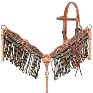 Showman Twisted Vine Browband Headstall & Breast Collar Set Showman Twisted Vine Browband Headstall & Breast Collar Set