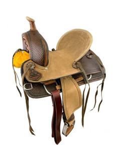 10", 12" Double T Youth Hard Seat Barrel Style Saddle w/ Deep Seat 10", 12" Double T Youth Hard Seat Barrel Style Saddle w/ Deep Seat