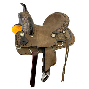 Double T Youth Hard Seat Barrel Style Saddle - 13 Inch Double T Youth Hard Seat Barrel Style Saddle - 13 Inch