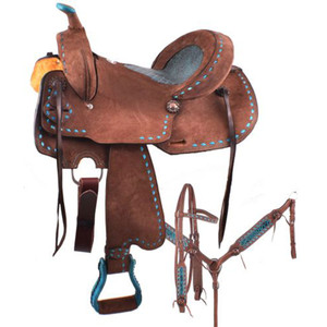 Double T Roughout Barrel Style Saddle Set - 14, 15, 16 Inch Double T Roughout Barrel Style Saddle Set - 14, 15, 16 Inch