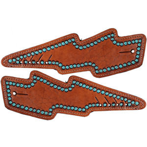 Showman Lightning Teal Spur Straps Showman Lightning Teal Spur Straps