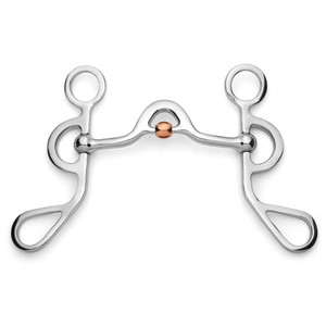 Showman Argentine Shank Bit w/ Smooth Low Port Copper Rollers