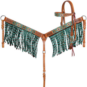 Showman Sunfire Mesa Beaded Browband Headstall & Breast Collar Set