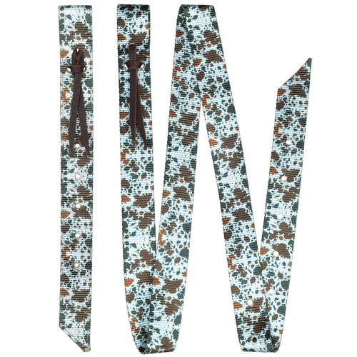 Showman Powder Blue Longhorn Nylon Tie Strap & Off Billet Set