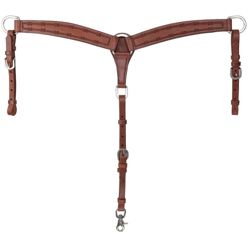 Showman Barbwire Argentina Cow Leather Breast Collar - Mini/Small Pony