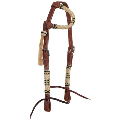 Showman Rawhide Argentina Cow Leather Single Ear Headstall - Mini/Small Pony