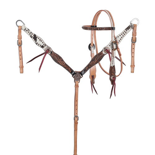 Showman Autumn Hide Browband Headstall & Breast Collar Set