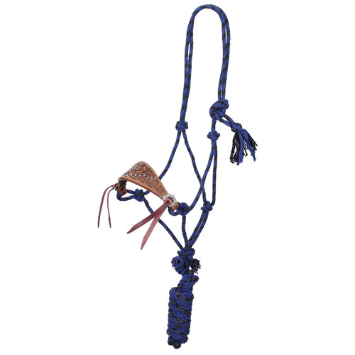Showman Midnight Canopy Mohair Cowboy Knot Halter w/ Lead