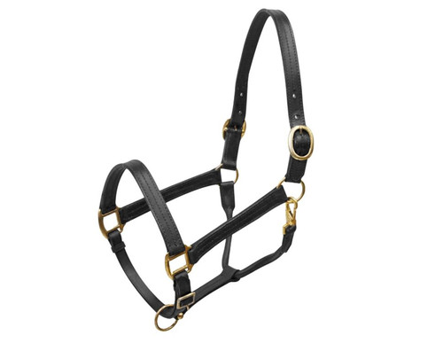 Large Horse Leather Halter w/ Brass Hardware