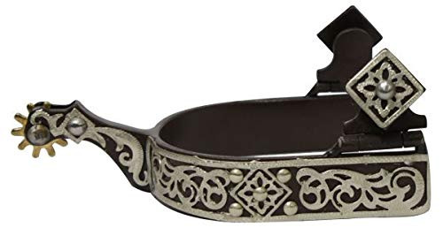 Showman Brown Steel Spurs w/ Engraved Silver Scrolling