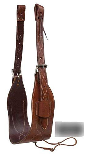 Showman 7" Wide Contoured Argentina Cow Leather Back Cinch w/ Roller Buckles