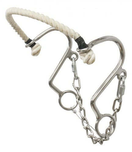 Showman Stainless Steel Rope Nose "Little S" Hackamore Bit