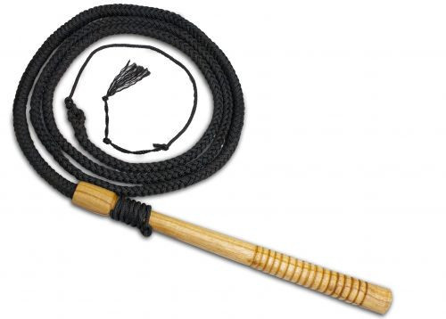 6 ft Professional Braided Nylon Bull Whip w/ Wooden Handle