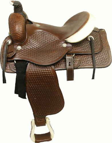 16" Circle S Basket Tooled Roping Saddle
