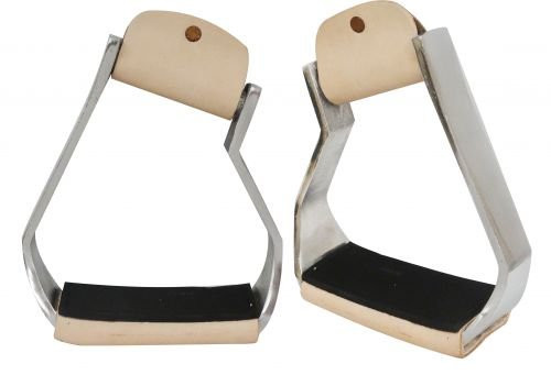 Showman Polished Angled Aluminum Stirrups