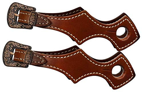 Showman Scalloped Leather Slobber Straps w/ Antique Buckles