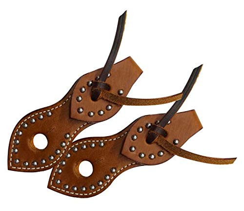 Showman Silver Studded Leather Slobber Straps