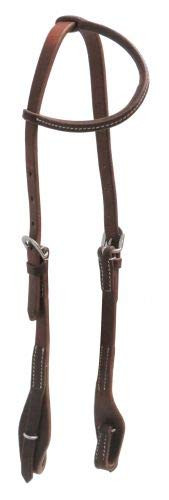 Showman Oiled Harness Leather Single Ear Headstall w/ Quick Change Bit Loops