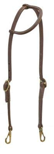 Showman Oiled Harness Leather Sliding Single Ear Headstall w/ Snaps