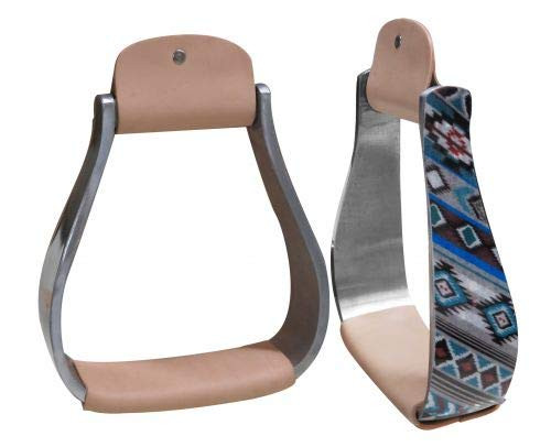 Showman Lightweight Aluminum Stirrups w/ Shimmering Navajo Print