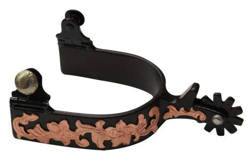 Showman Antique Brown Spurs w/ Rose Gold Engraved Overlay