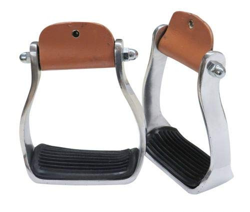 Showman Polished Aluminum Stirrups w/ Rubber Tread