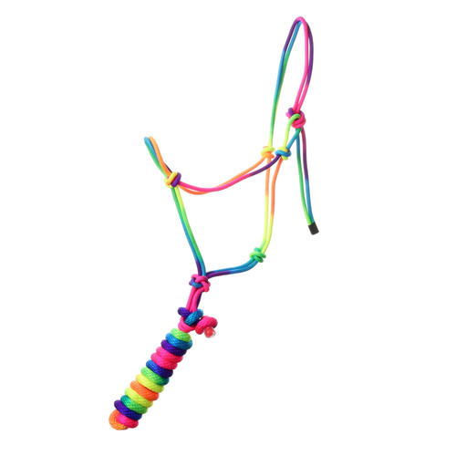 Rainbow Colored Cowboy Knot Halter w/ Lead