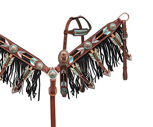 Showman Cut-out Arrow Design Headstall and Breast Collar Set