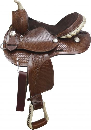 10" Fully tooled Double T pony saddle.