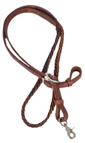 Showman 7' Braided Argentina Cow Leather Contest Reins