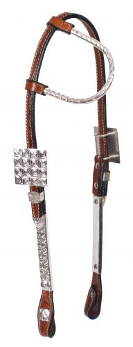 Showman Single Ear Tooled Argentina Cow Leather Show Headstall w/ Silver Accents