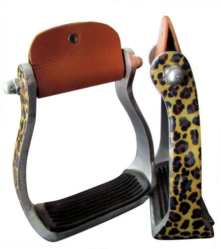 Showman Lightweight Aluminum Cheetah Print Stirrups