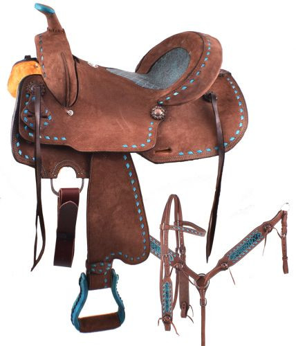 14", 15", 16"  Double T  Roughout Barrel Style Saddle Set. 