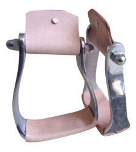 Showman Pony/Youth Lightweight Slanted Aluminum Stirrups w/ Leather Tread